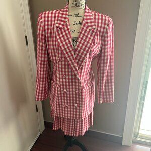 Rare vintage David N plaid skirt suit